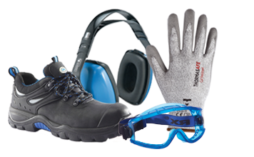 PPE safety shoes ear defenders,glasses and gloves